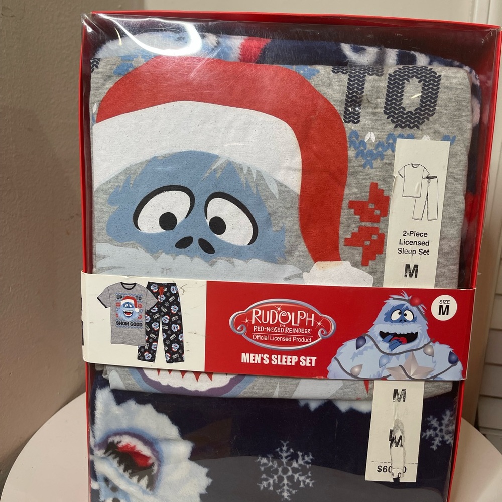 Snow Monster Men's Lounge Sleep Set Top & Bottom Medium